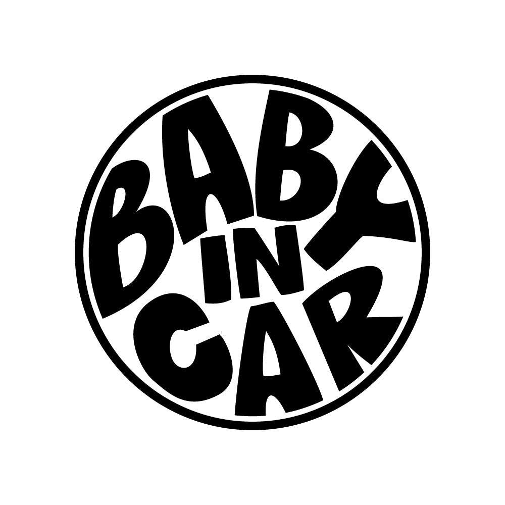 【3カラー】 BABY IN CAR ベビーインカー タイポグラフィ―:カッティングシートステッカー