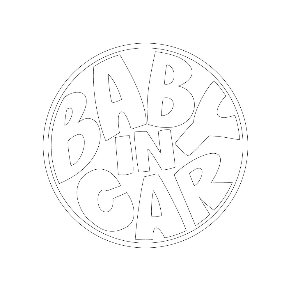 【3カラー】 BABY IN CAR ベビーインカー タイポグラフィ―:カッティングシートステッカー