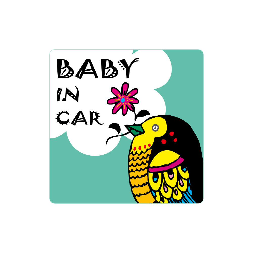 【全10カラー】BABY IN CAR 鳥 バード bird ベビーインカー 赤ちゃん乗っています Baby On Board ステッカー マグネット サイン