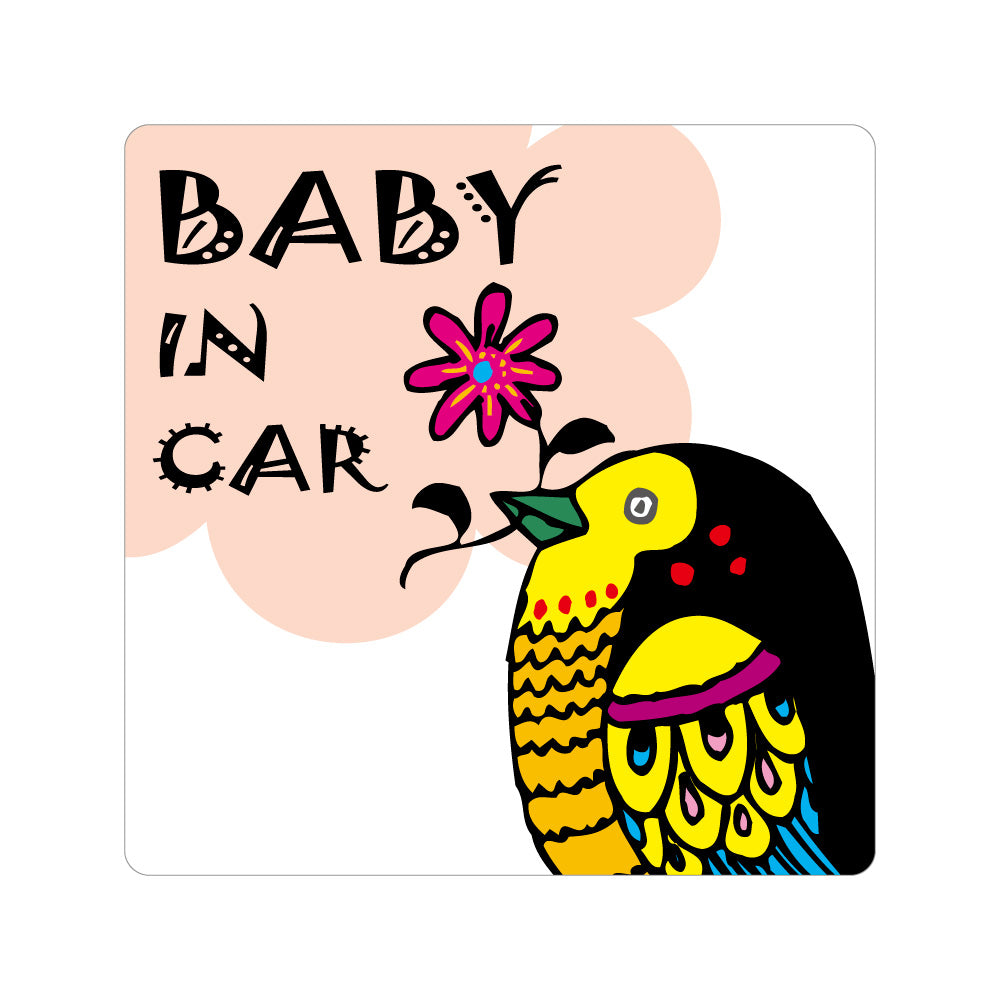 【全10カラー】BABY IN CAR 鳥 バード bird ベビーインカー 赤ちゃん乗っています Baby On Board ステッカー マグネット サイン