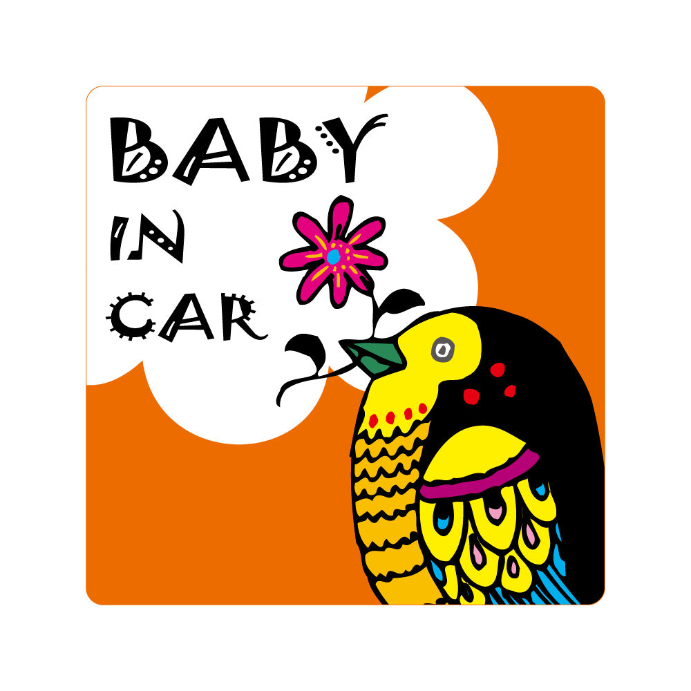 【全10カラー】BABY IN CAR 鳥 バード bird ベビーインカー 赤ちゃん乗っています Baby On Board ステッカー マグネット サイン