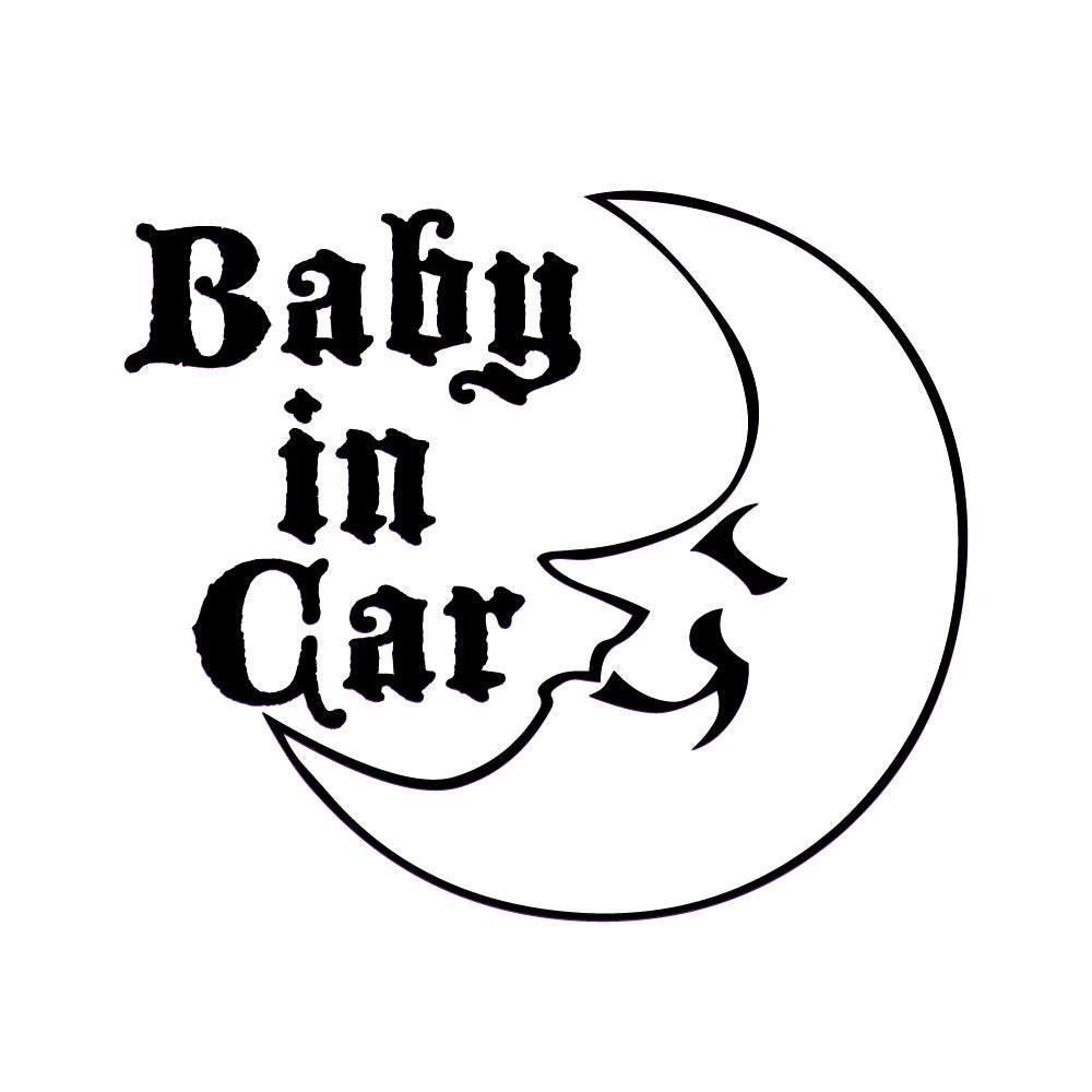 【3カラー】 BABY IN CAR ベビーインカー 月:カッティングシートステッカー