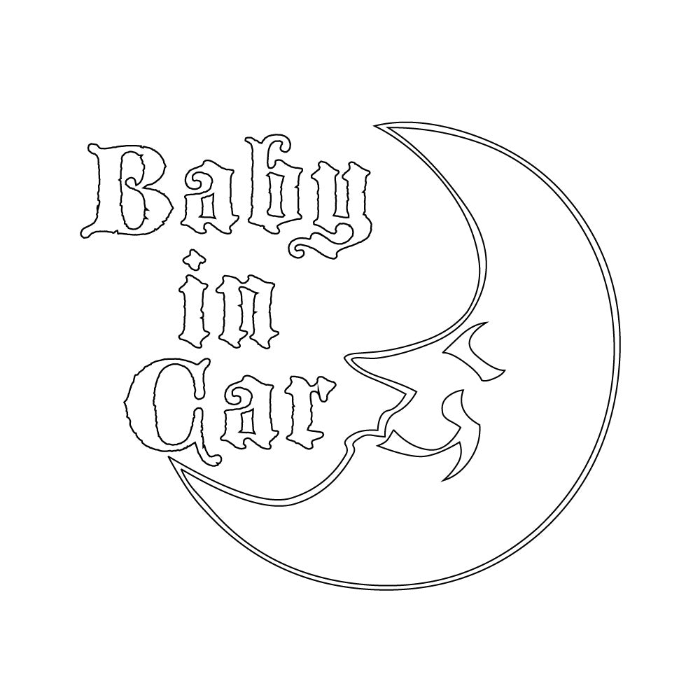 【3カラー】 BABY IN CAR ベビーインカー 月:カッティングシートステッカー
