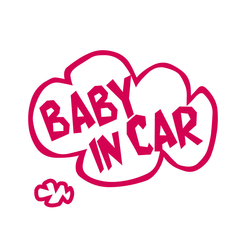 【3カラー】 BABY IN CAR ベビーインカー タイポグラフィ2:カッティングシートステッカー