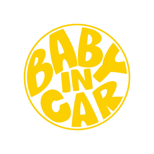 【3カラー】 BABY IN CAR ベビーインカー タイポグラフィ―：カッティングシートステッカー