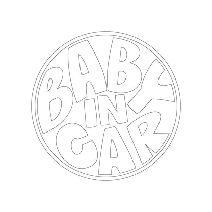 【3カラー】 BABY IN CAR ベビーインカー タイポグラフィ―：カッティングシートステッカー