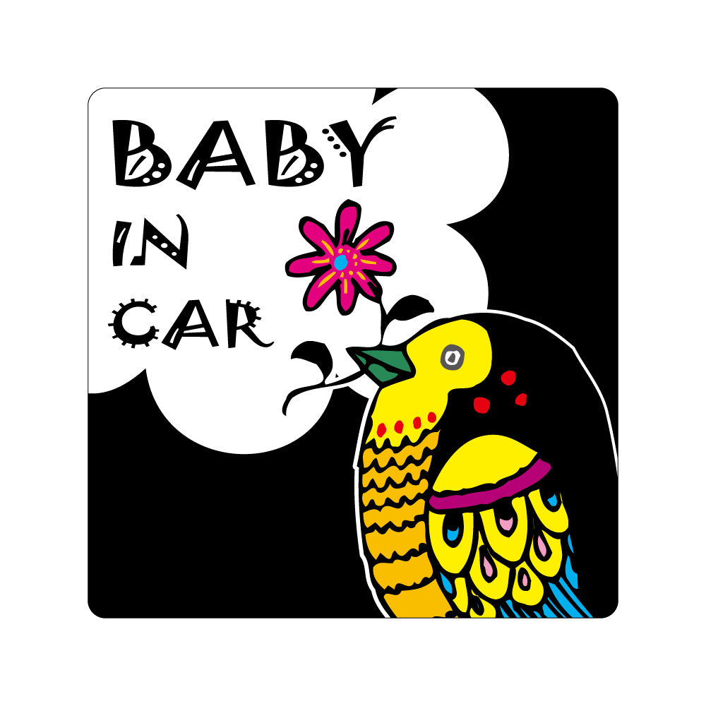 【全10カラー】BABY IN CAR 鳥 バード bird ベビーインカー 赤ちゃん乗っています Baby On Board ステッカー マグネット  サイン