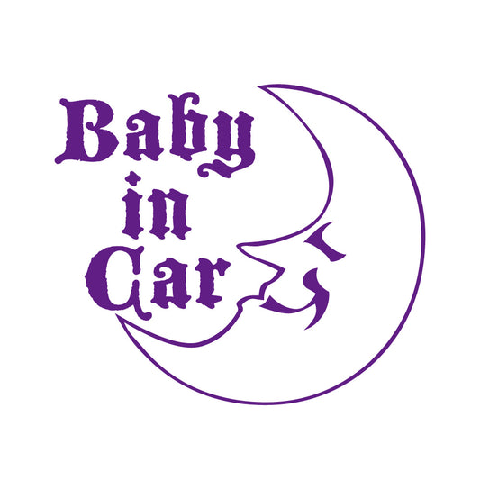 【3カラー】 BABY IN CAR ベビーインカー 月：カッティングシートステッカー