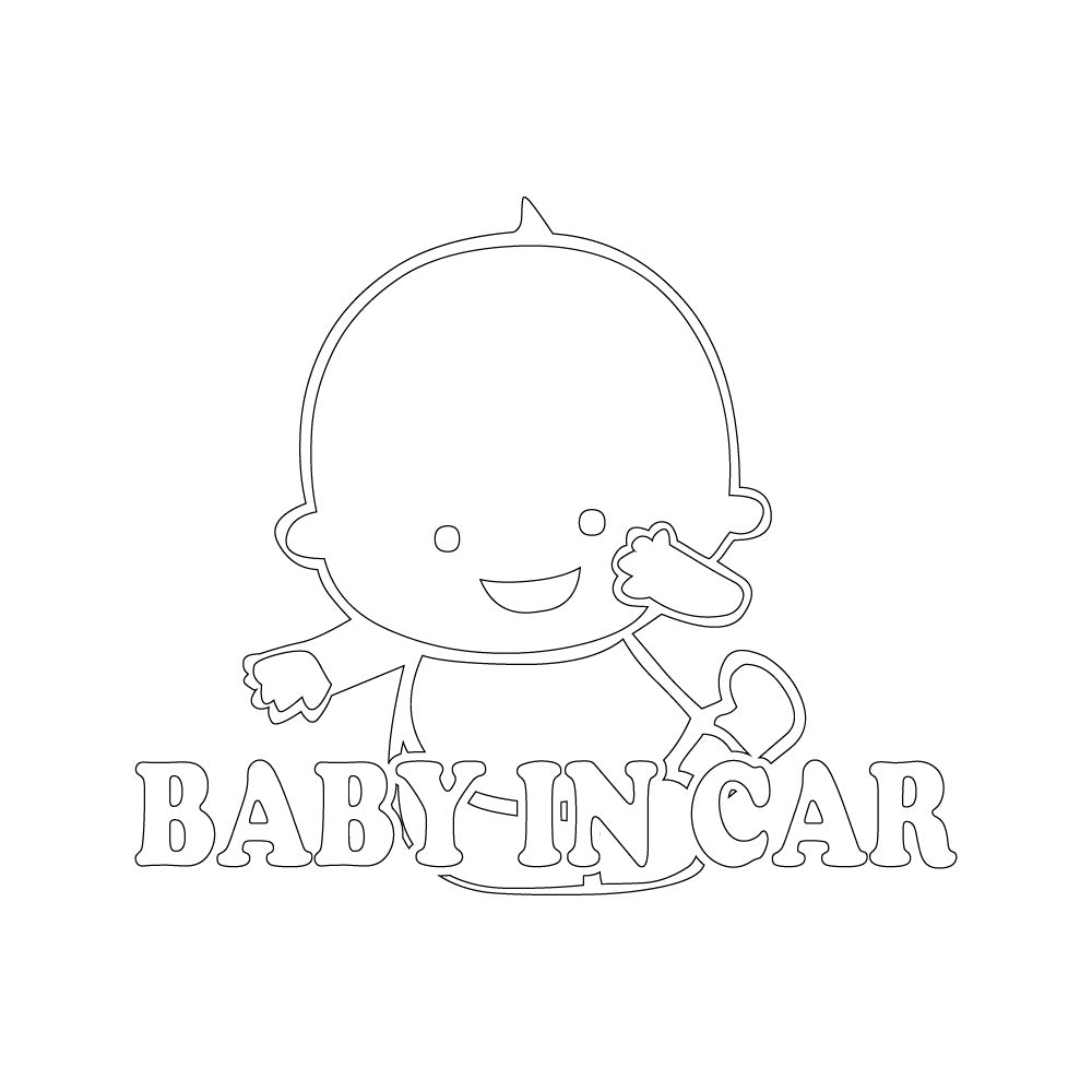 【3カラー】 BABY IN CAR ベビーインカー 赤ちゃん：カッティングシートステッカー