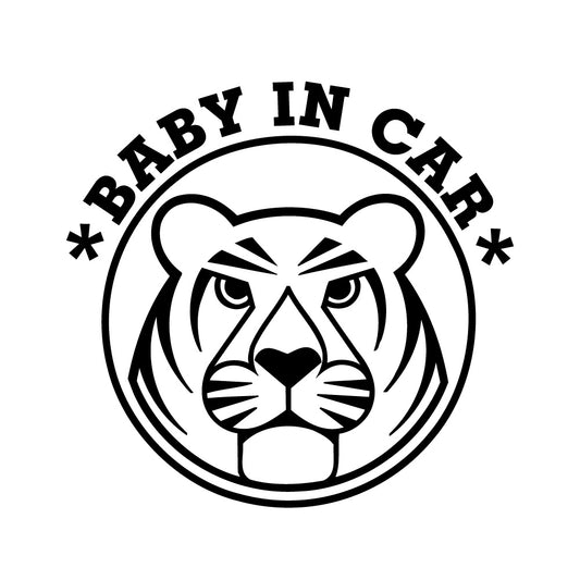 【全2カラー】BABY IN CAR ベビーインカー 虎 カッティングシート ステッカー 赤ちゃん乗っています Baby On Board ステッカー サイン